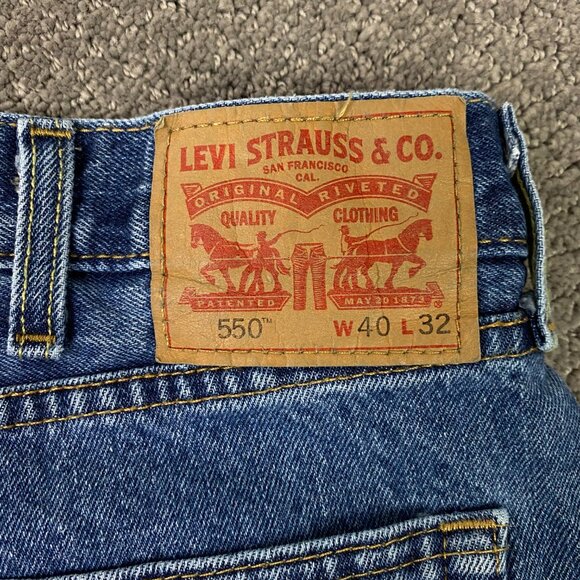 Levi's 505 Regular Fit Straight Leg Jeans Men's 40 x 32 Blue Cotton - Picture 6 of 13